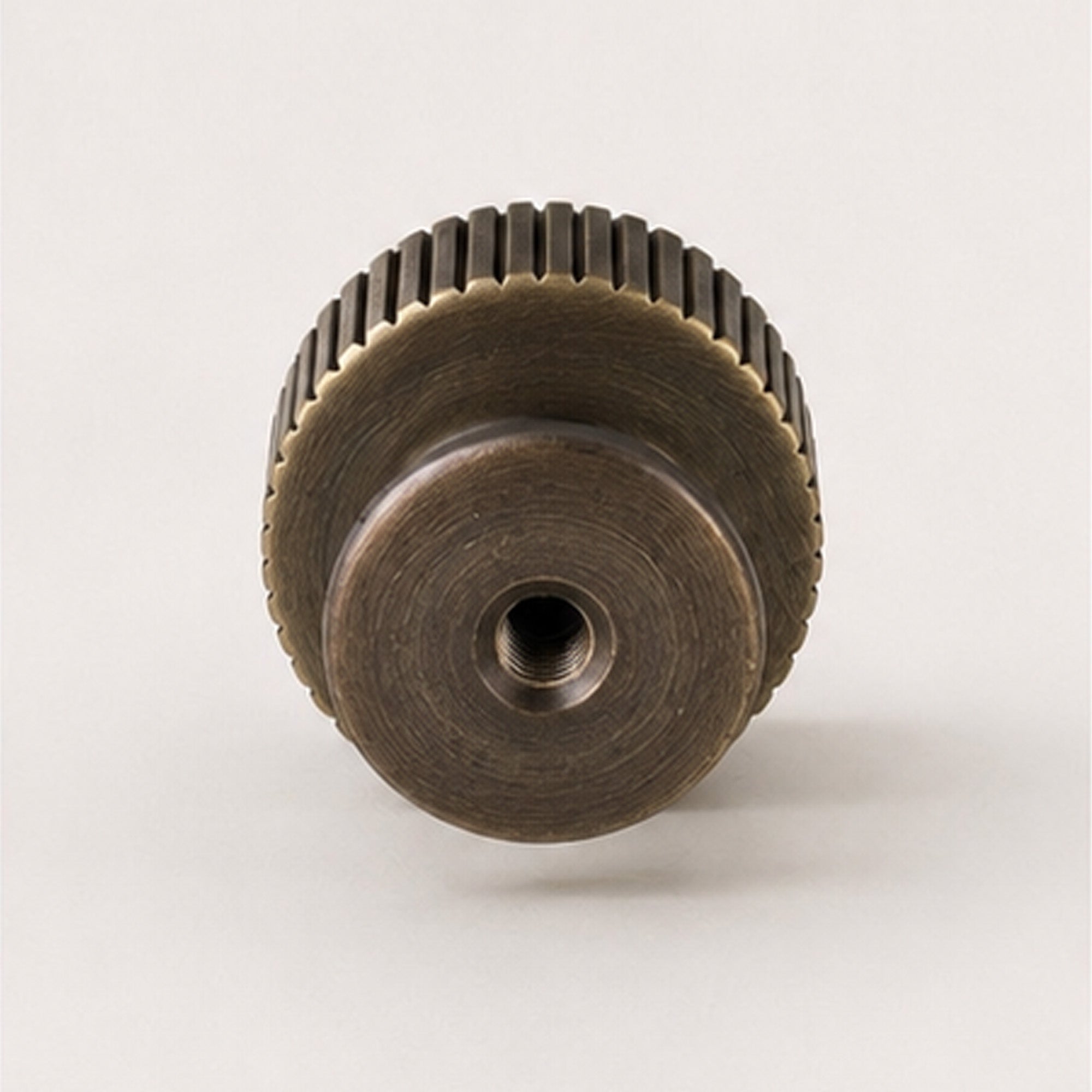 Reeded Cabinet Knob - Antique Brass