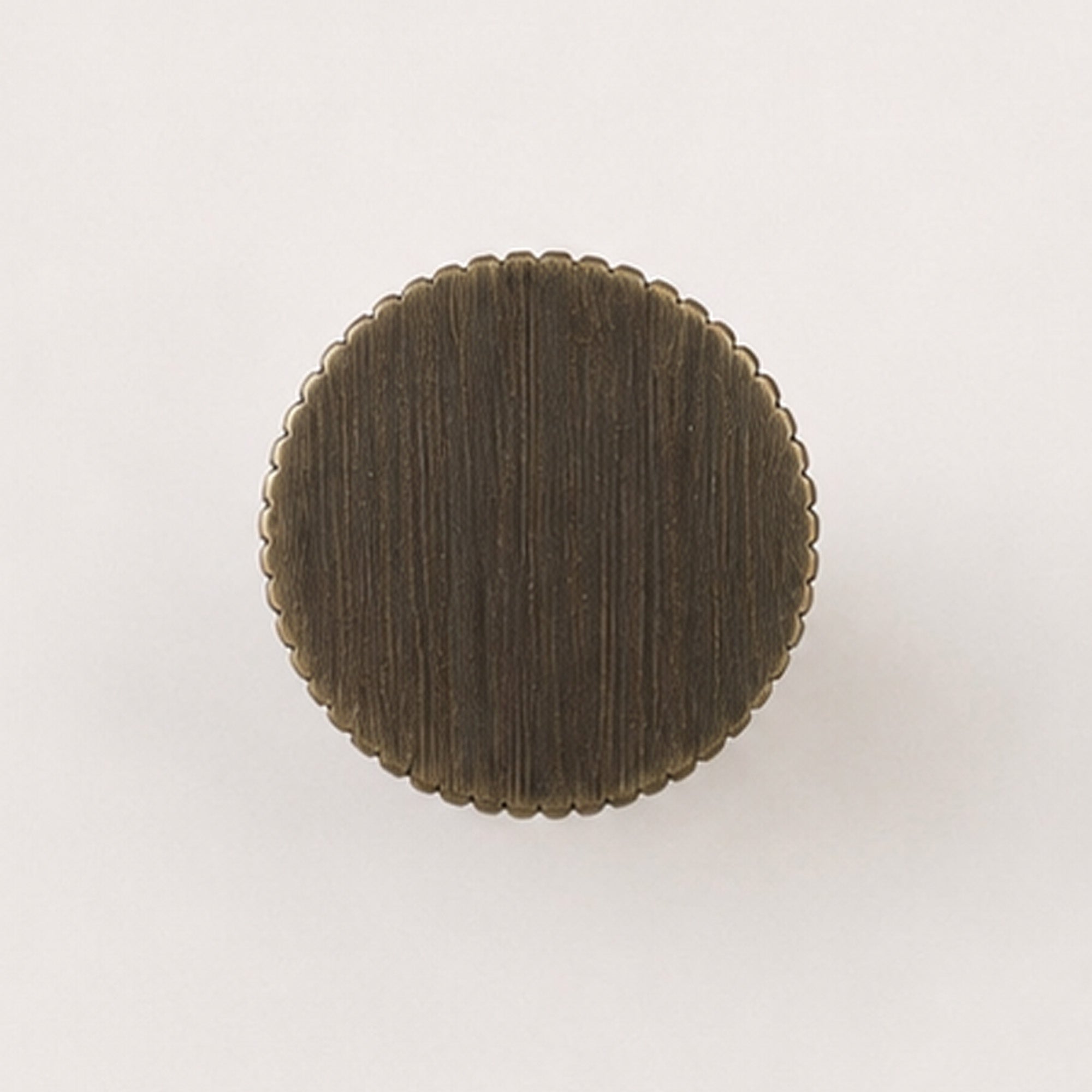 Reeded Cabinet Knob - Antique Brass