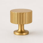 Reeded Cabinet Knob - Satin Brass