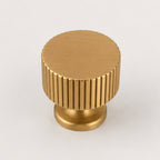 Reeded Cabinet Knob - Satin Brass