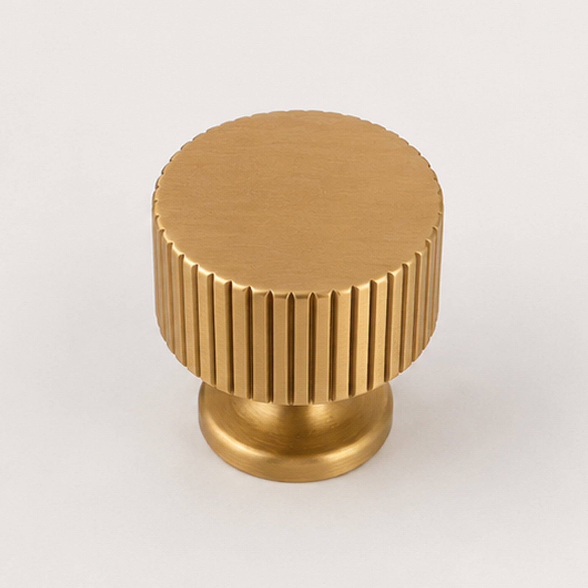 Reeded Cabinet Knob - Satin Brass