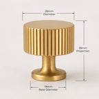 Reeded Cabinet Knob - Satin Brass
