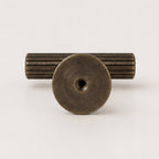 Reeded T-Bar Handle - Antique Brass