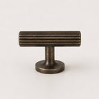 Reeded T-Bar Handle - Antique Brass