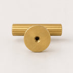 Reeded T-Bar Handle - Satin Brass