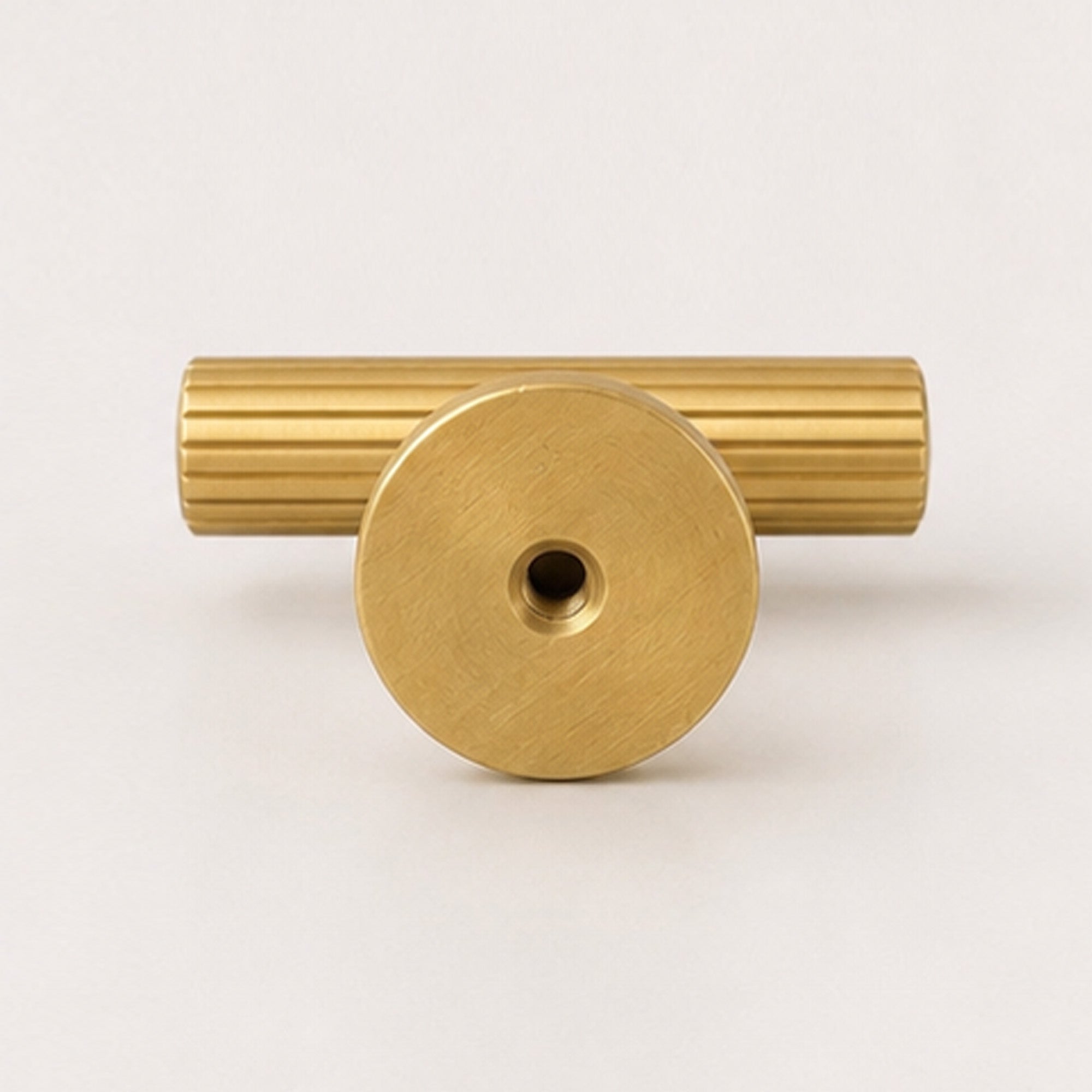 Reeded T-Bar Handle - Satin Brass