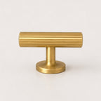 Reeded T-Bar Handle - Satin Brass