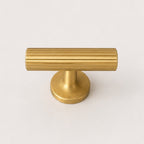 Reeded T-Bar Handle - Satin Brass