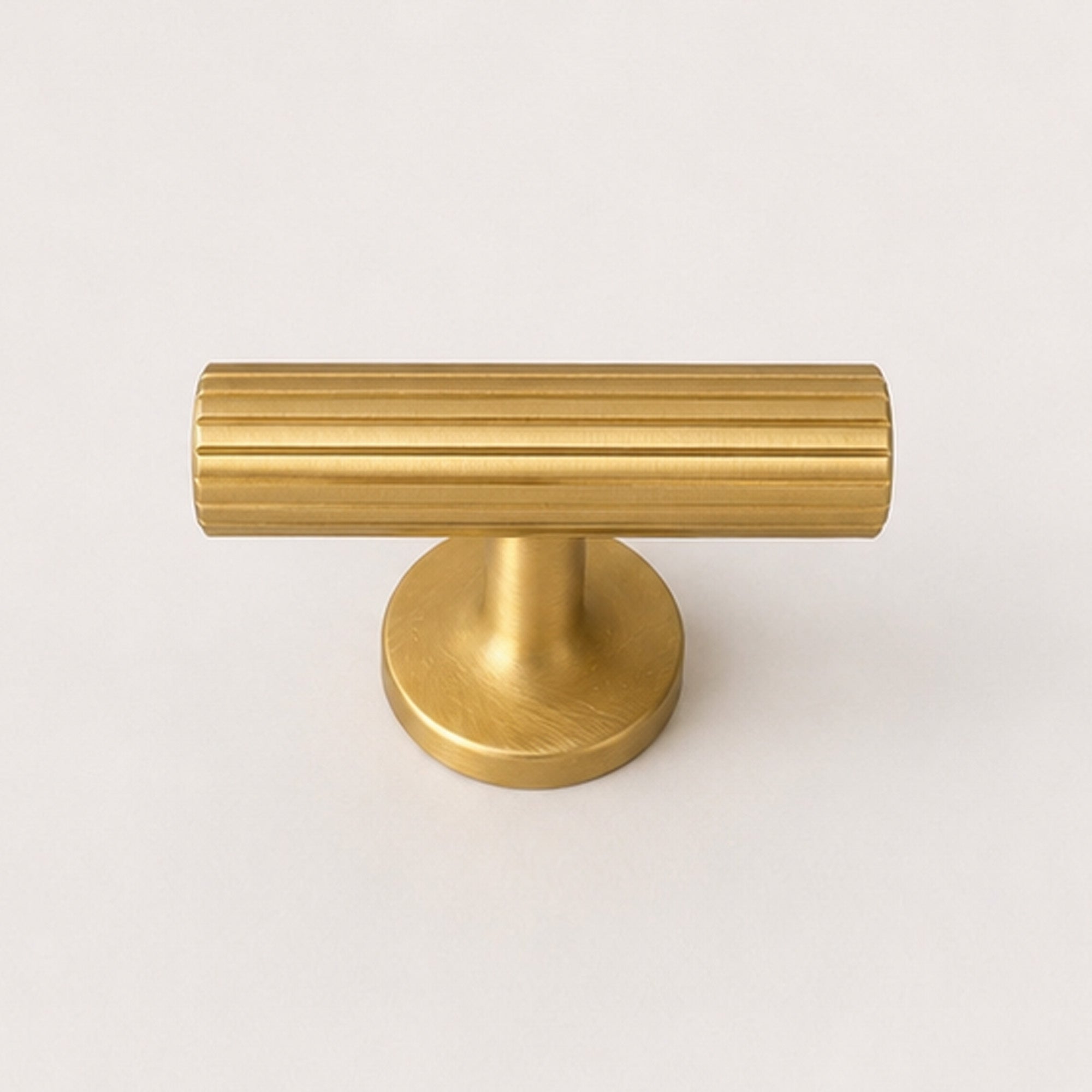 Reeded T-Bar Handle - Satin Brass